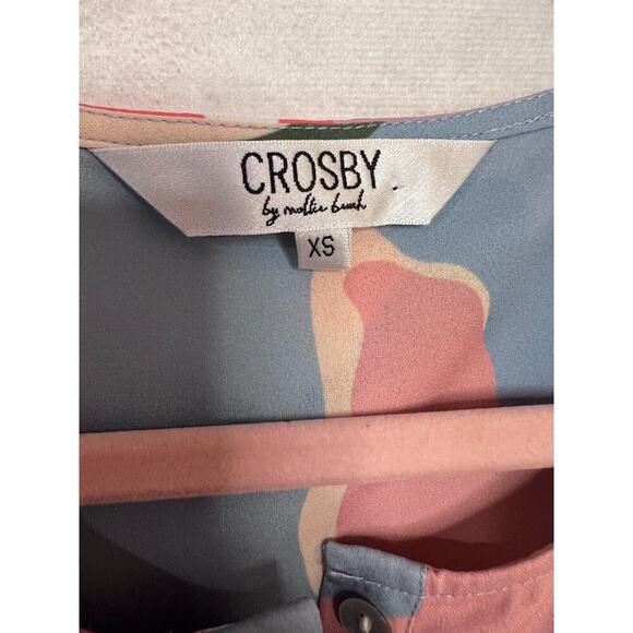 Crosby by Mollie Burch XS Sleeveless Top Blue Floral - Picture 3 of 7